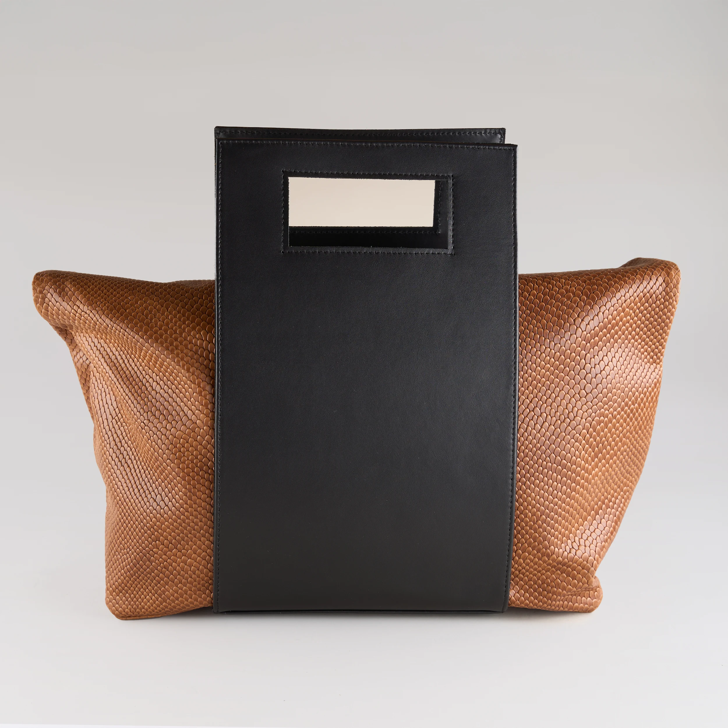 FoldTop Grip Tote - Brown