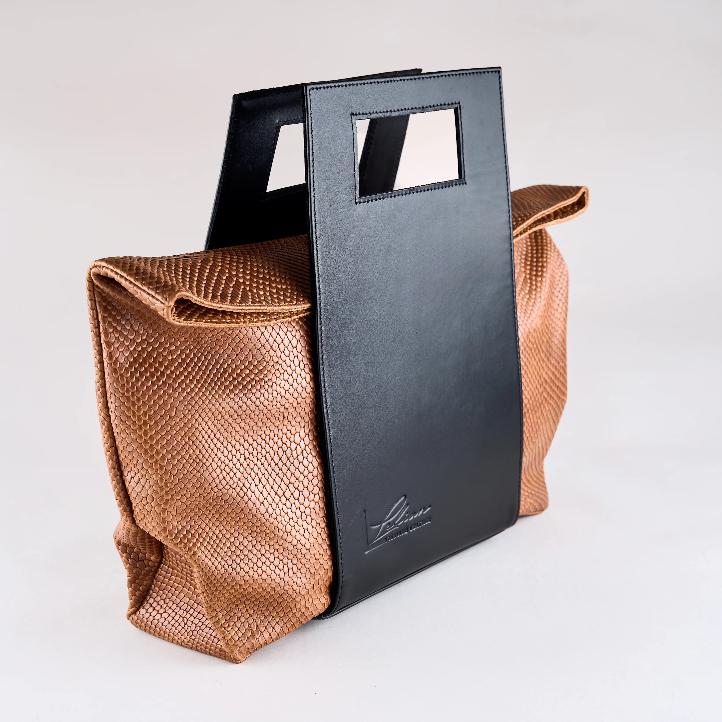 FoldTop Grip Tote - Brown